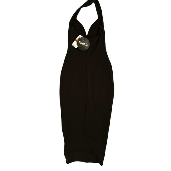 Nookie Medea Classic Halter Midi Dress in Black Stretch Jersey Size XS NWT - Picture 8 of 9